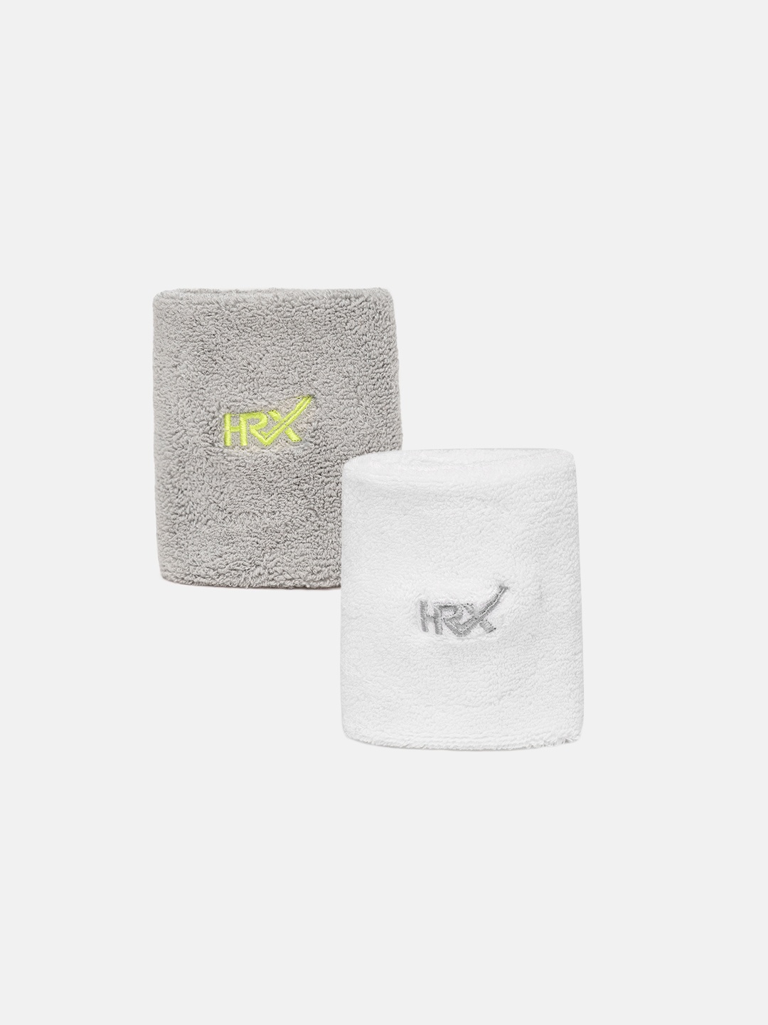 

HRX by Hrithik Roshan Unisex Set of 2 Grey & White Performance Wristbands