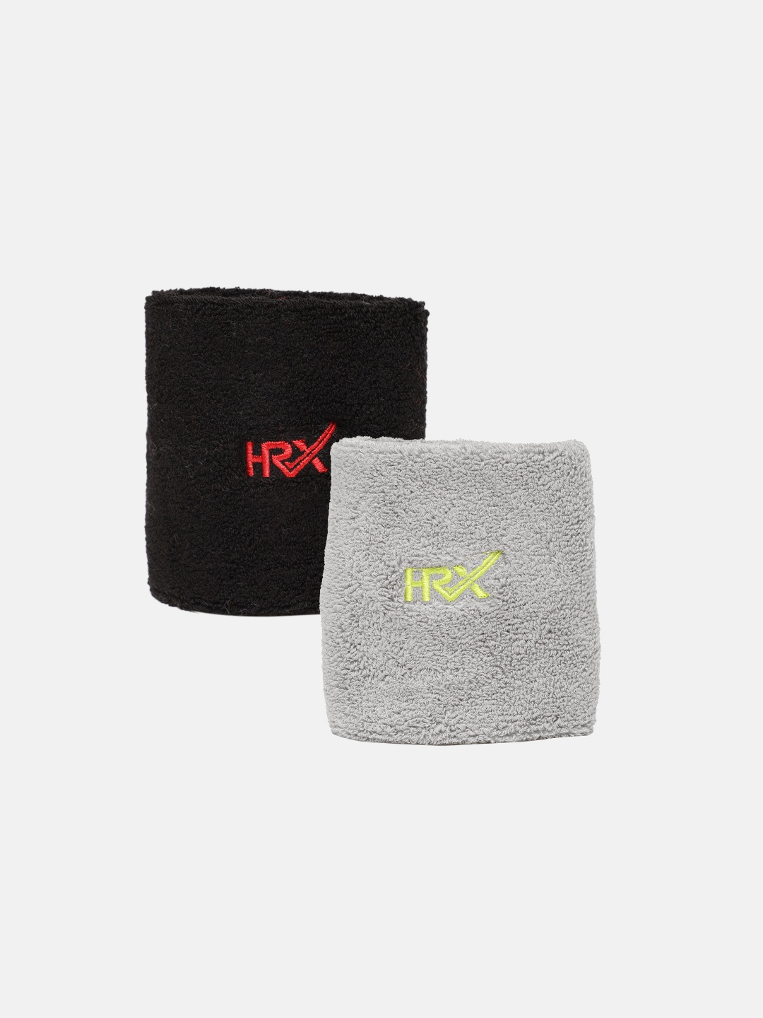 

HRX by Hrithik Roshan Unisex Set of 2 Brand Logo Wristbands, Grey