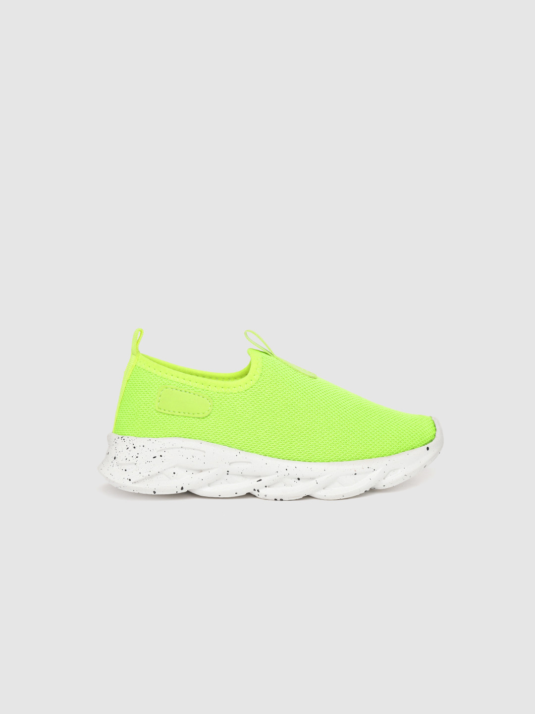 

YK Kids Neon Green Woven Design Slip-On Sneakers