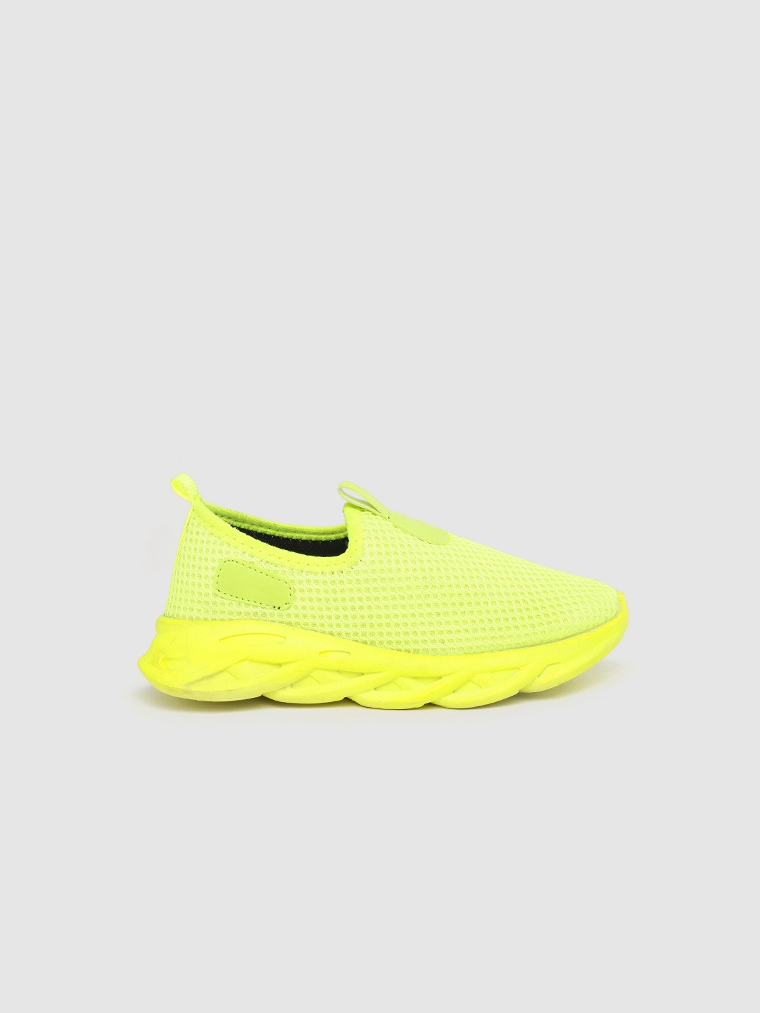 

YK Kids Fluorescent Green Woven Design Slip-On Sneakers