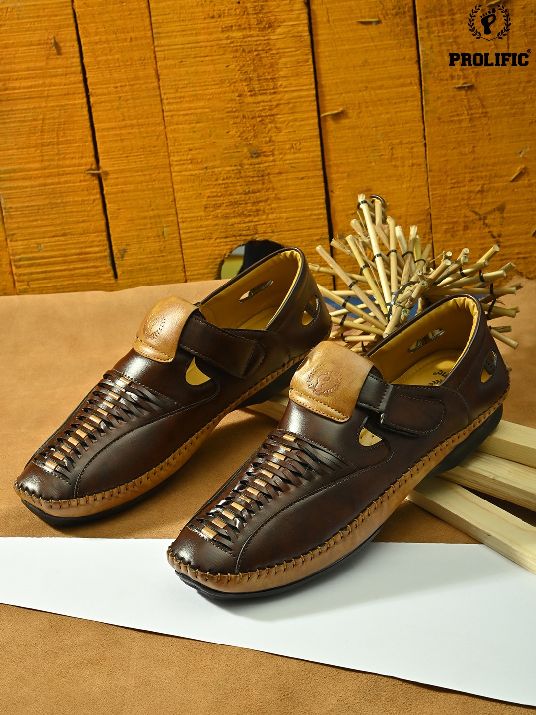 

Prolific Men Brown Solid Shoe-Style Sandals