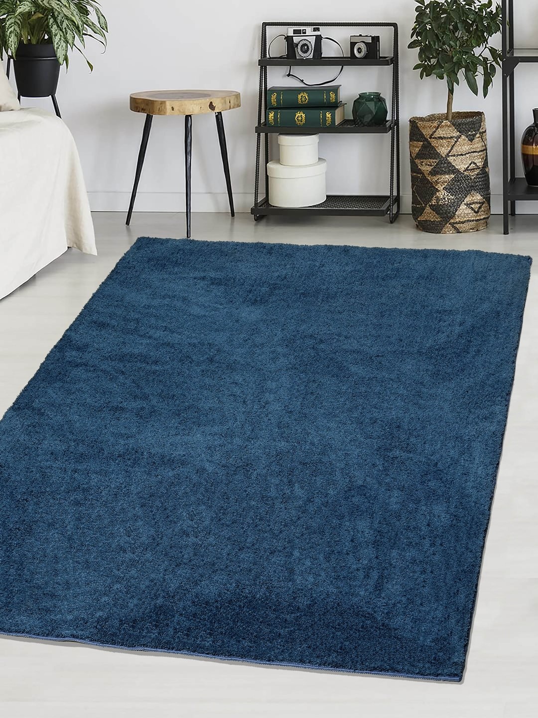 

Saral Home Blue Solid Shaggy Anti-Skid Carpet