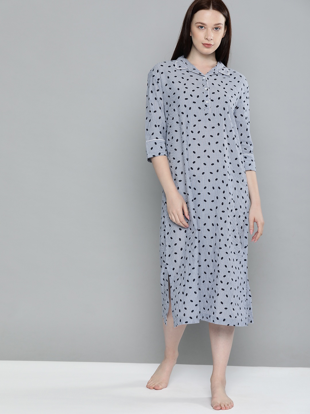 

Chemistry Blue Printed Nightdress