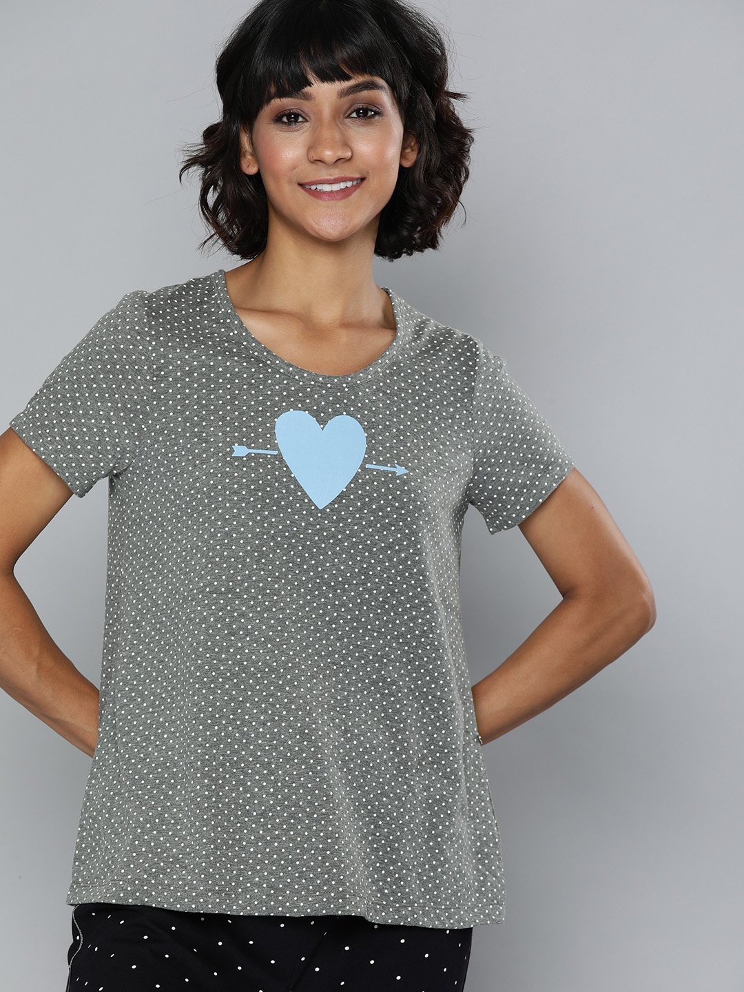 

Chemistry Women Grey Printed Lounge T-Shirt