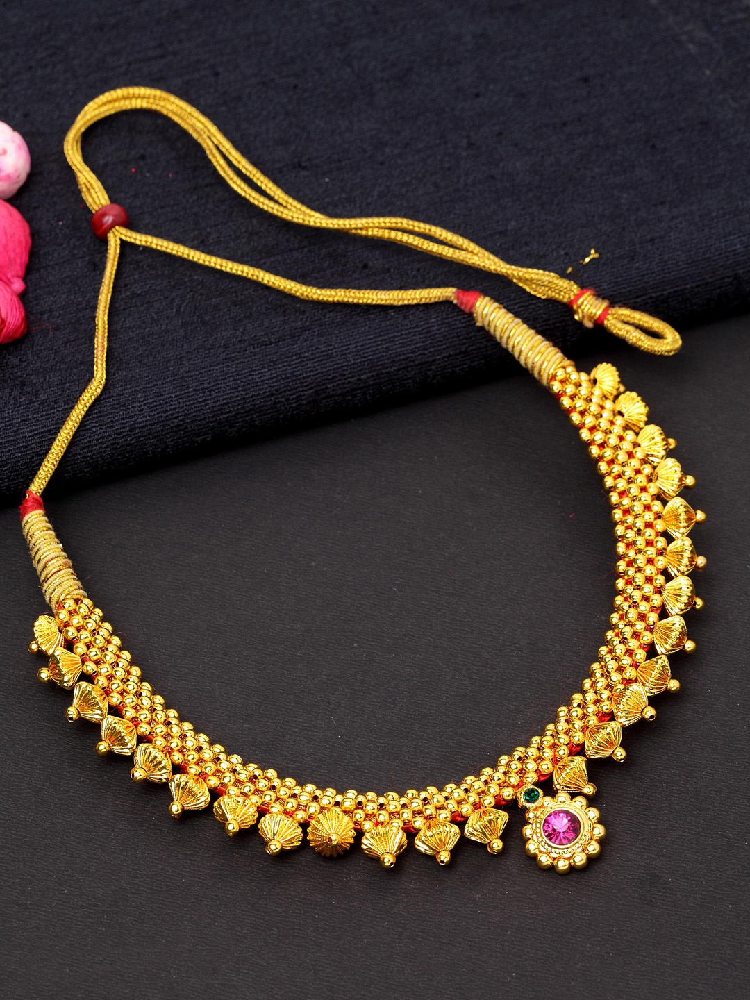 

PANASH Gold-Plated & Purple Handcrafted Necklace