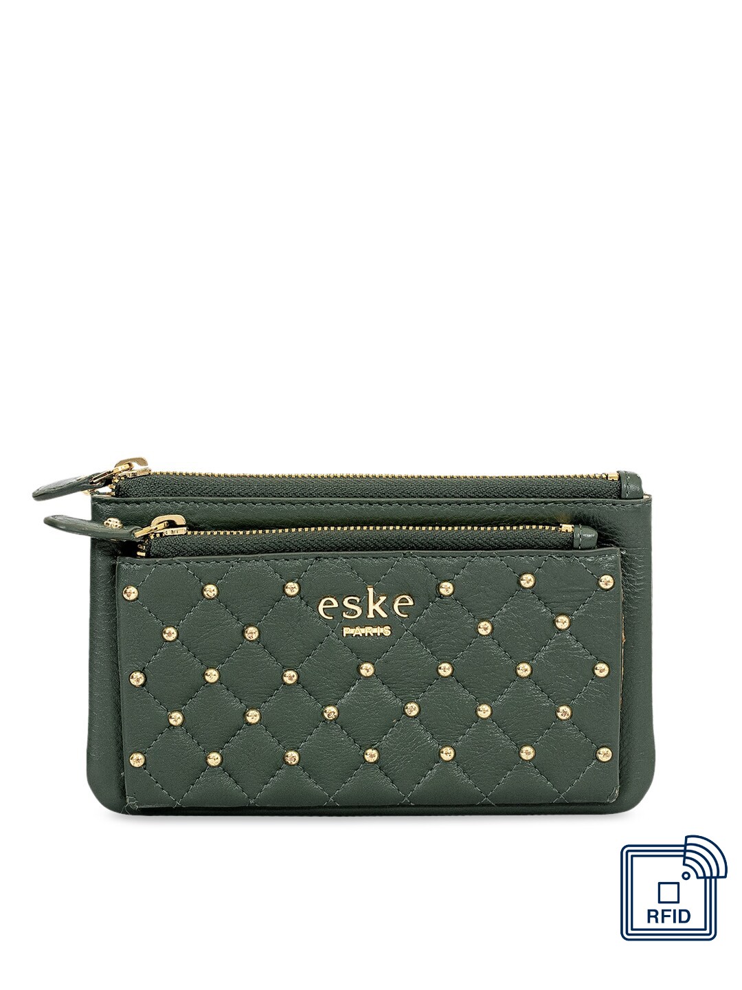 

Eske Women Green Solid Leather Travel Pouch