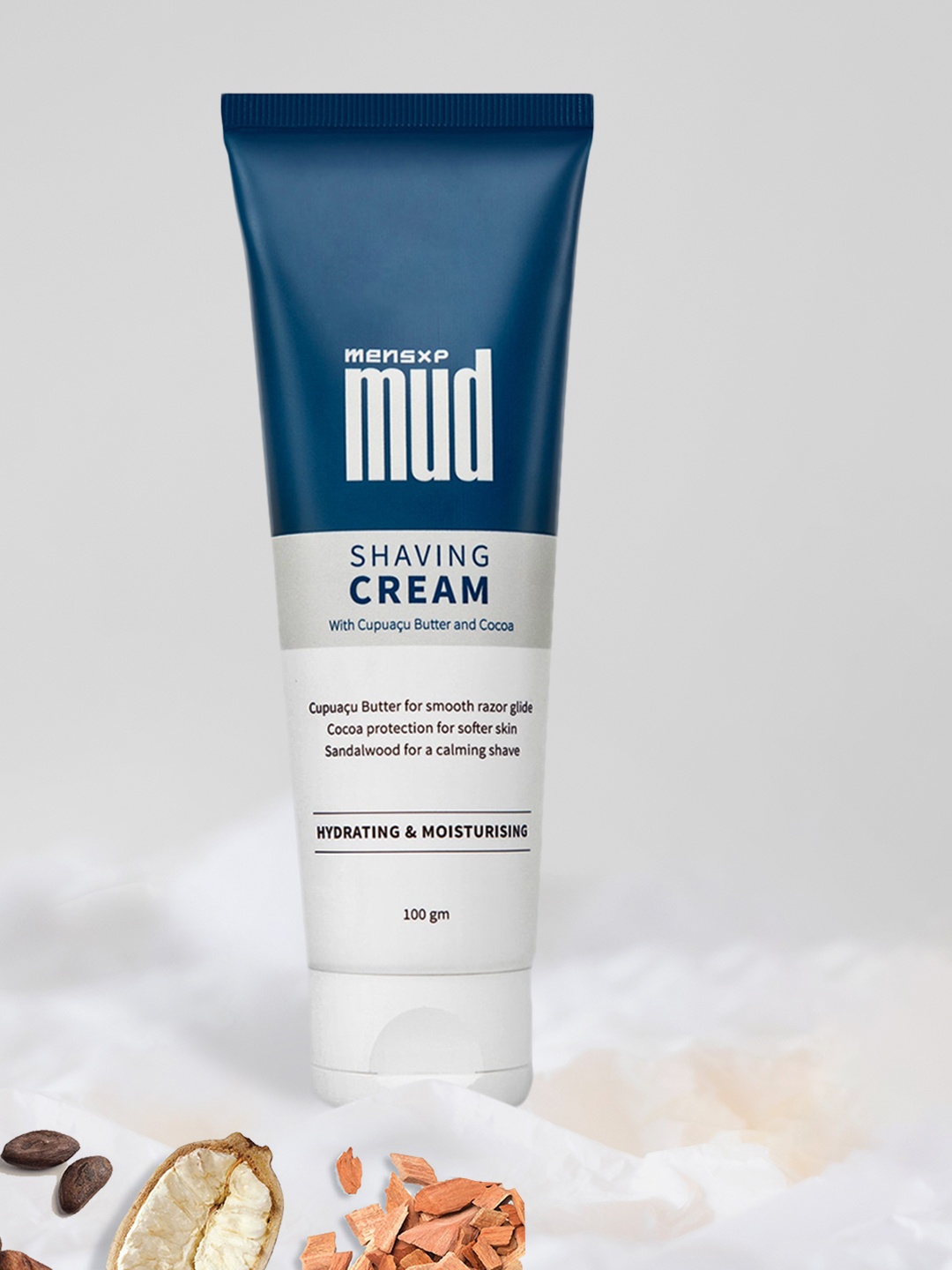 

MensXP Mud Shaving Cream With Cupuacu Butter and Cocoa 100 gm, White
