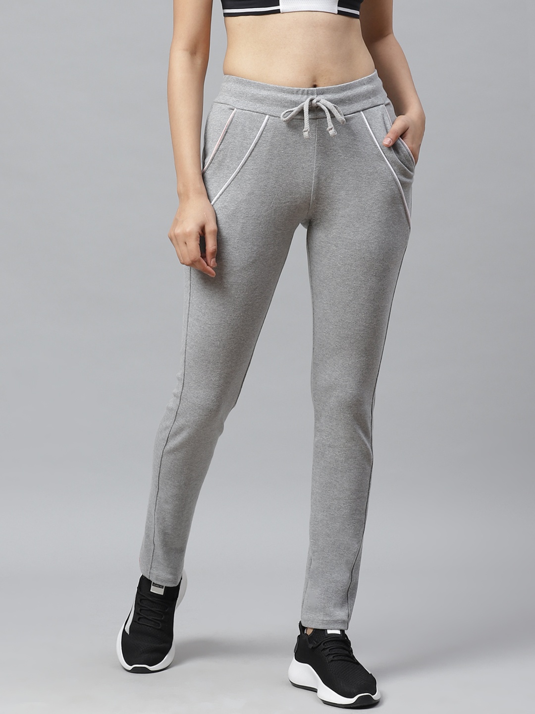 

Cayman Women Grey Melange Solid Track Pants