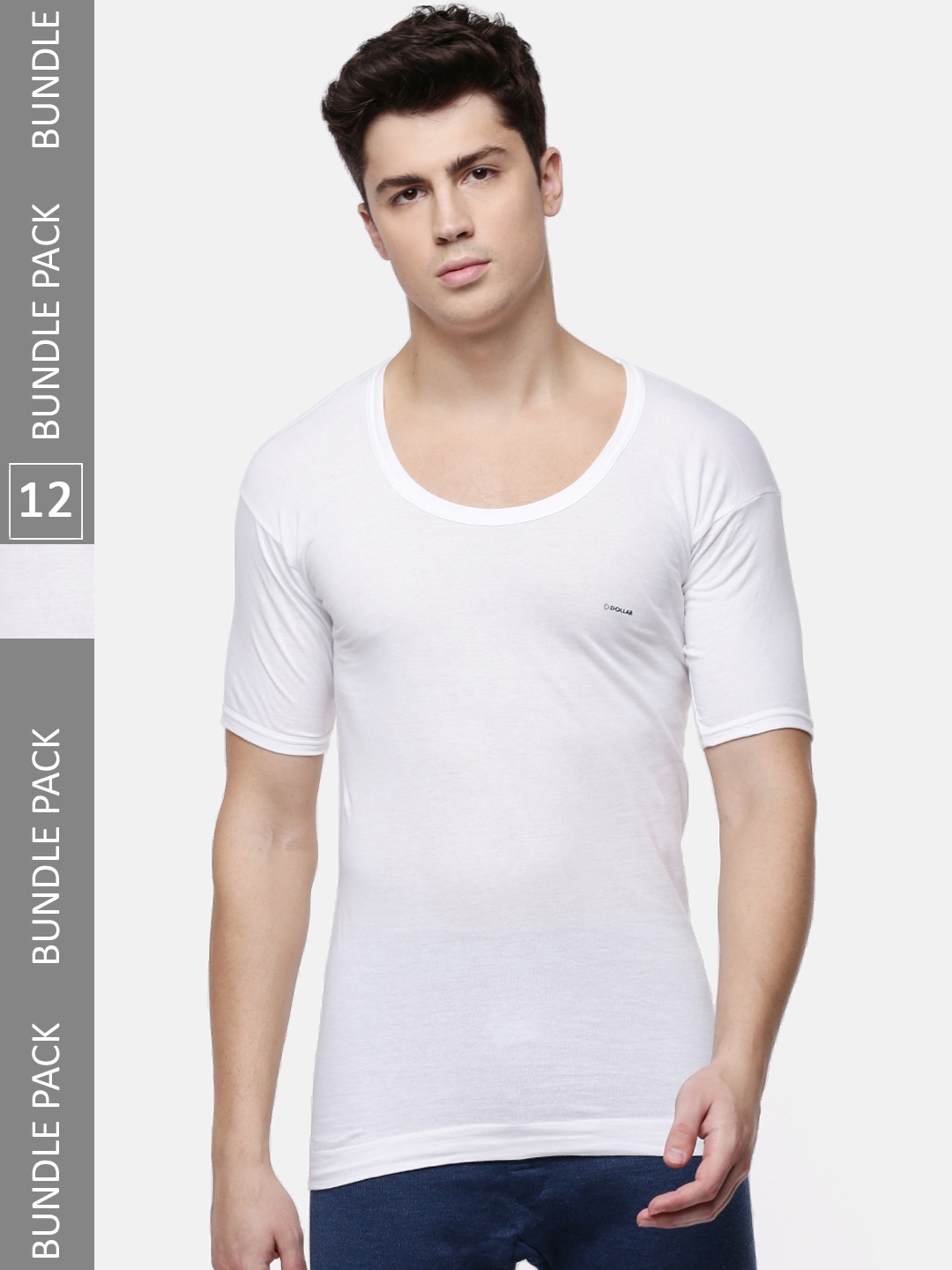 

Dollar Men Pack Of 12 White Solid Lehar Innerwear Vests MLHVE-02-PO12