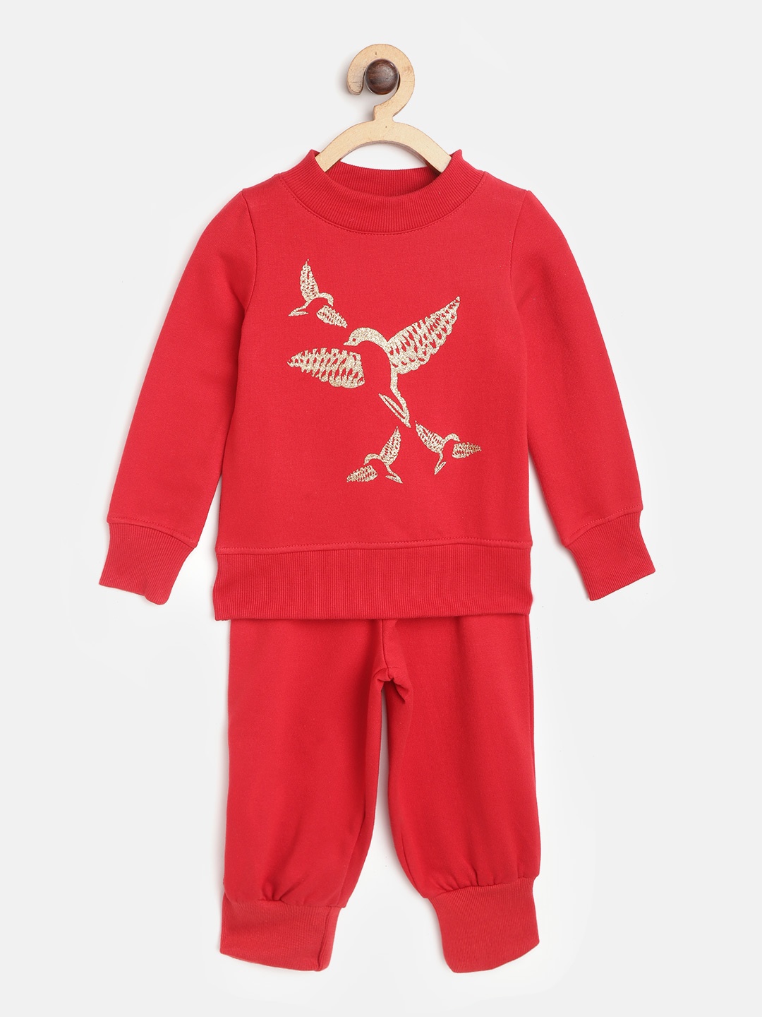 

pspeaches Girls Red Printed Tracksuit