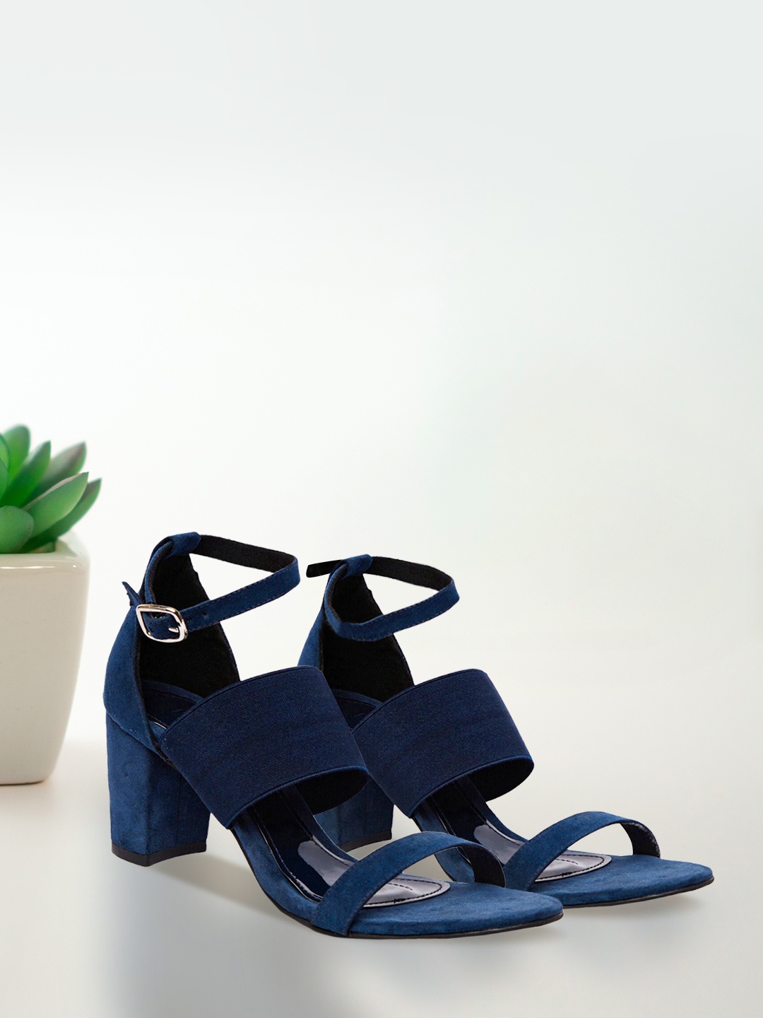 

Inc 5 Women Blue Solid Block Heels