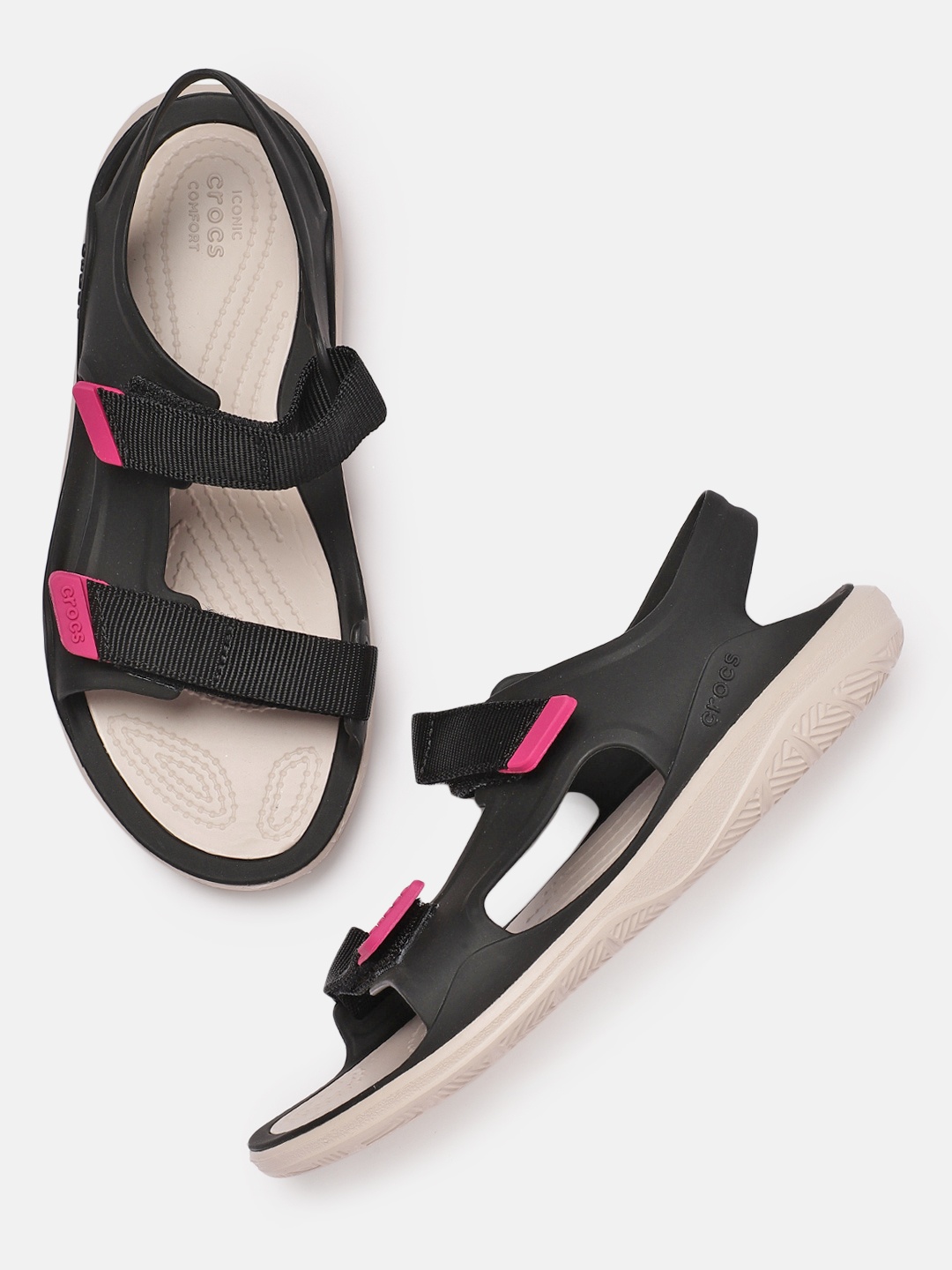 

Crocs Women Black Swiftwater Expedition Open Toe Flats