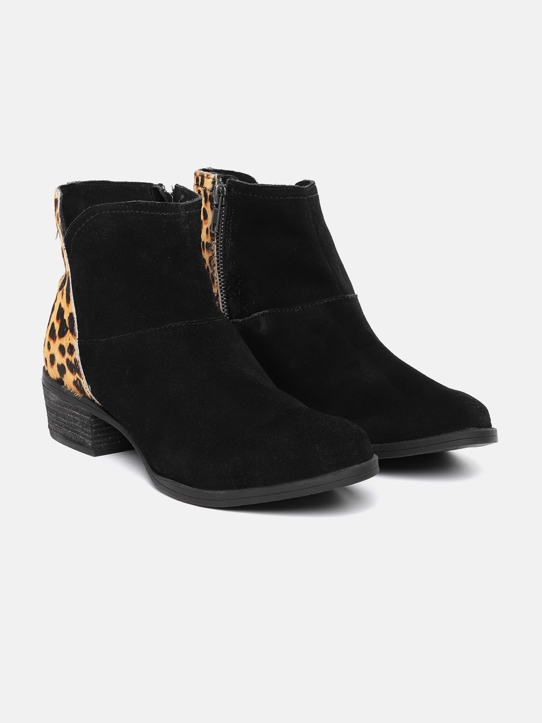 

Carlton London Women Mid-Top Block Heel Regular Boots, Black