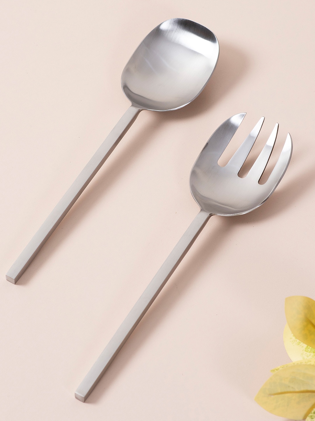 

nestroots Silver-Toned Set of 2 Serving Spoon