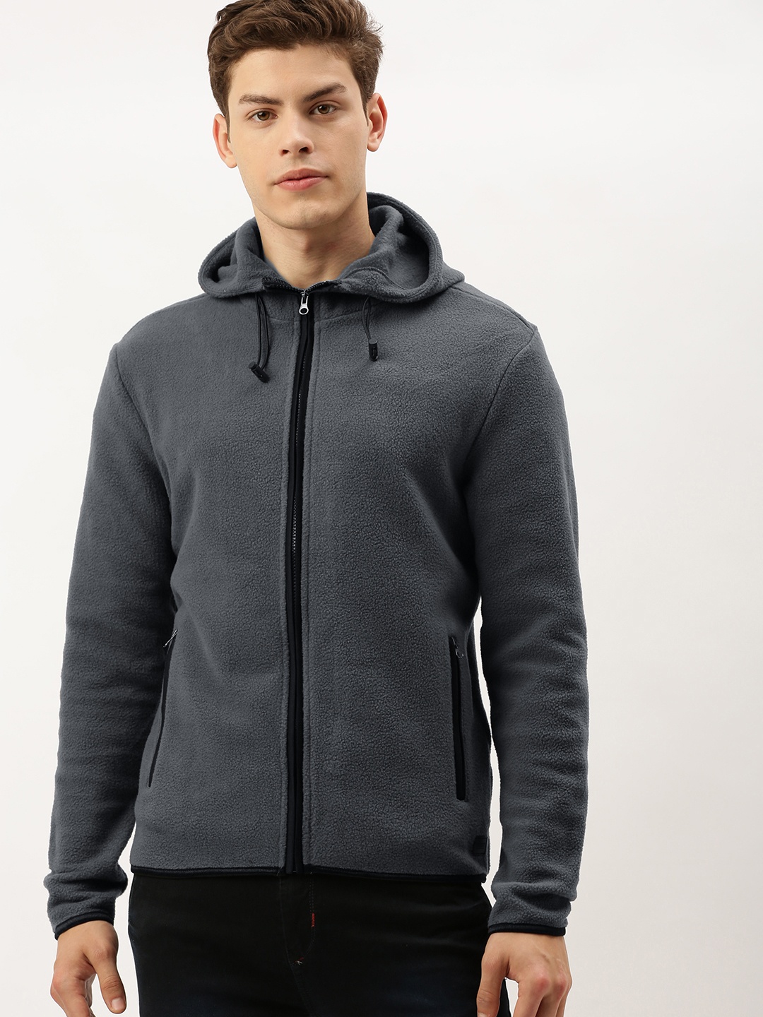 

Flying Machine Men Charcoal Grey Solid Tailored Jacket