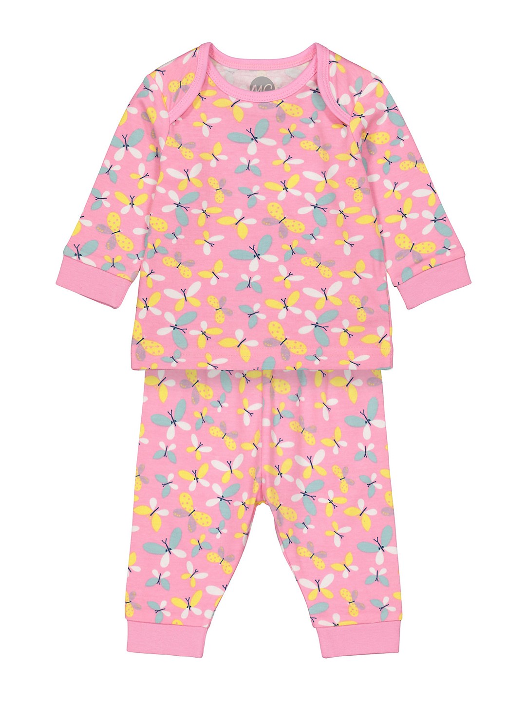 

mothercare Girls Pink & Yellow Printed Night suit
