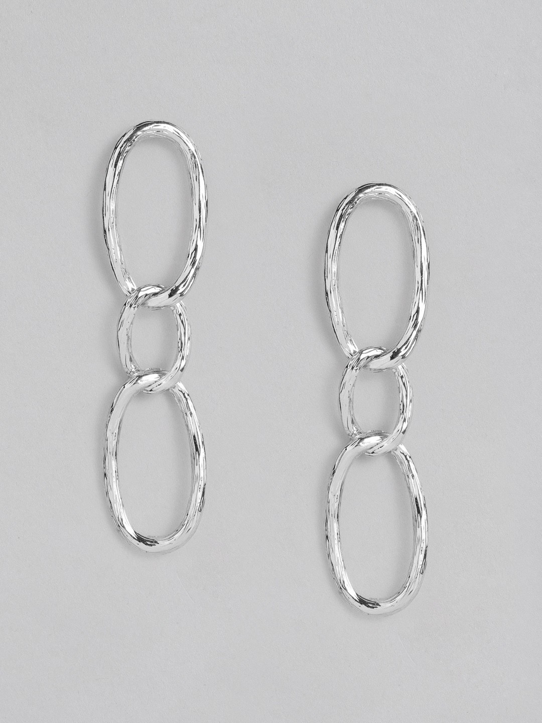 

DressBerry Silver-Toned Contemporary Drop Earrings