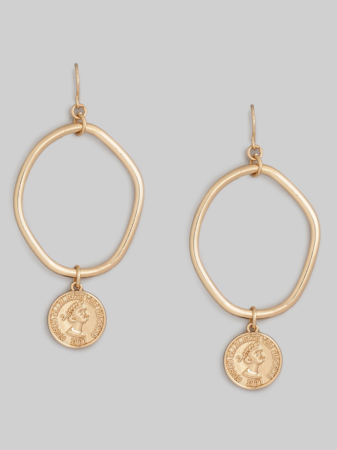 

DressBerry Gold-Plated Geometric Drop Earrings