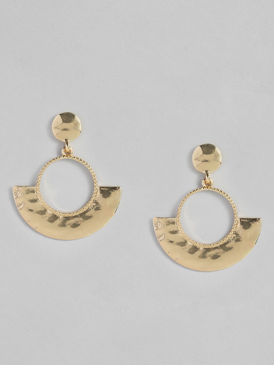 

DressBerry Gold-Plated Circular Drop Earrings