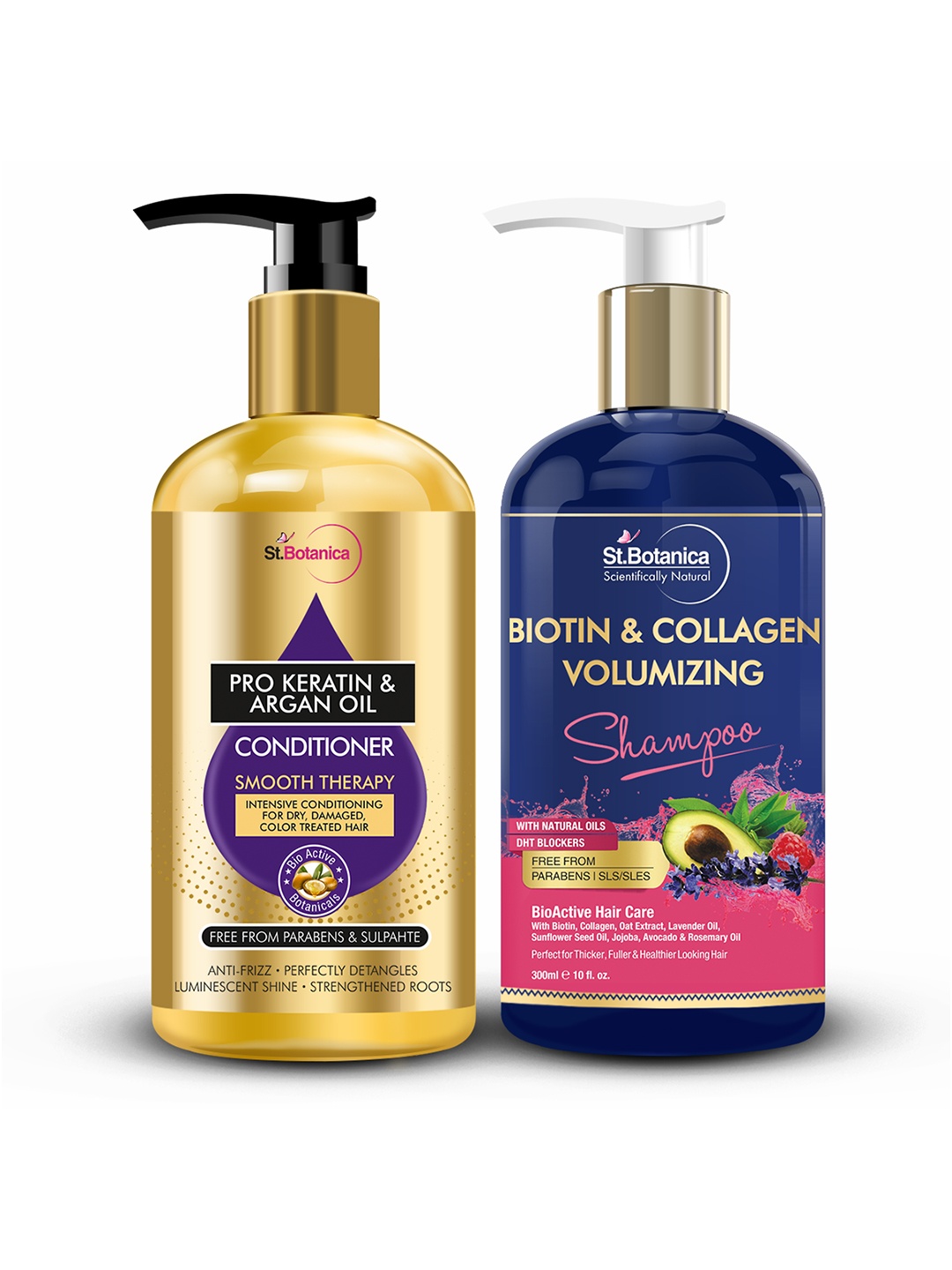 

St.Botanica Luminescent Pro Keratin Conditioner & Biotin Shampoo 600 ml, Blue