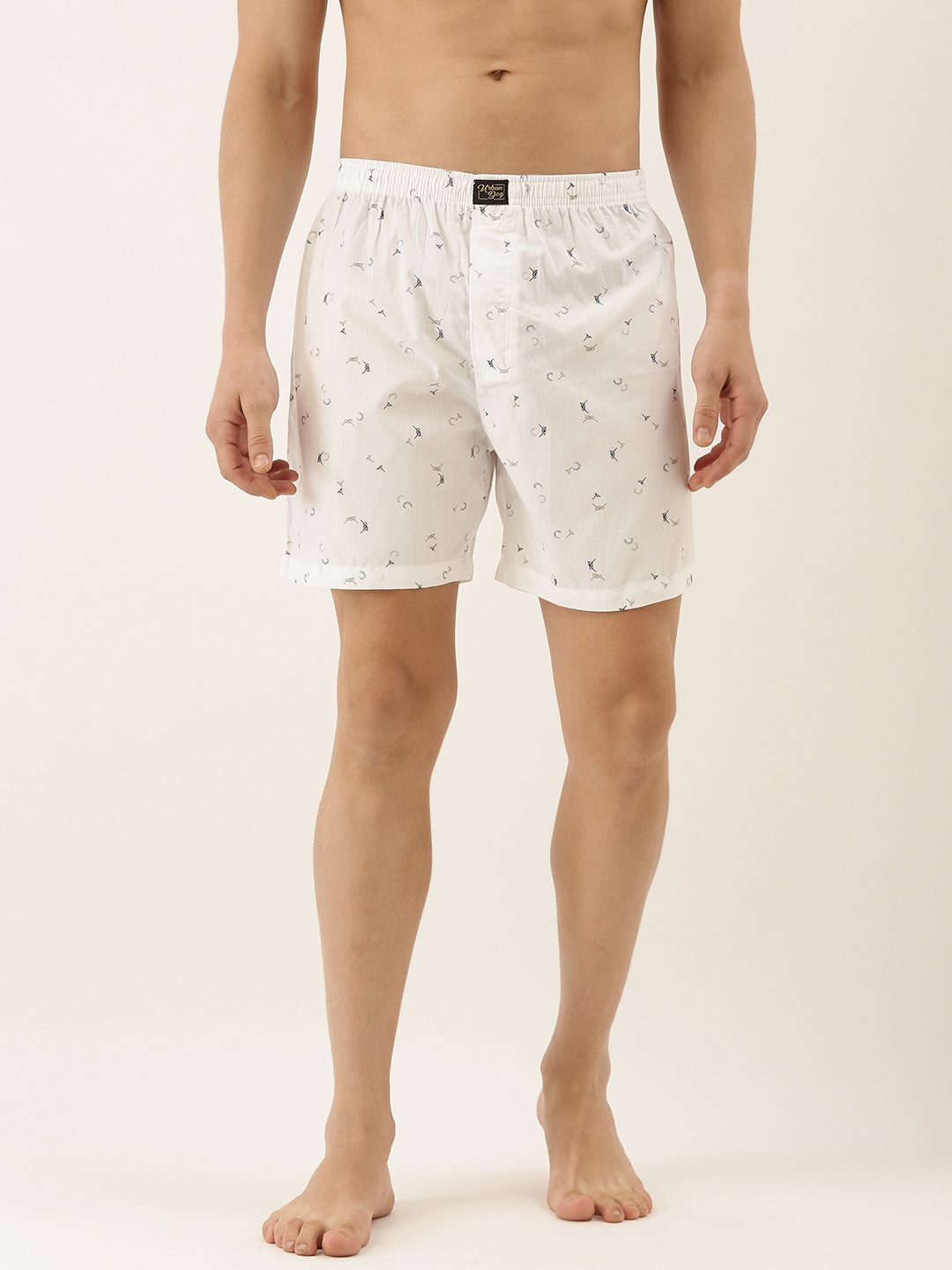 

Urban Dog Men White & Black Printed Boxers UDBX266