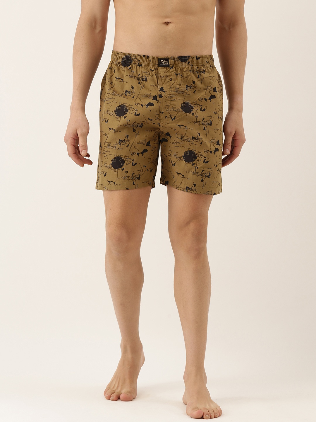 

Urban Dog Men Olive Green & Black Printed Boxers UDBX268
