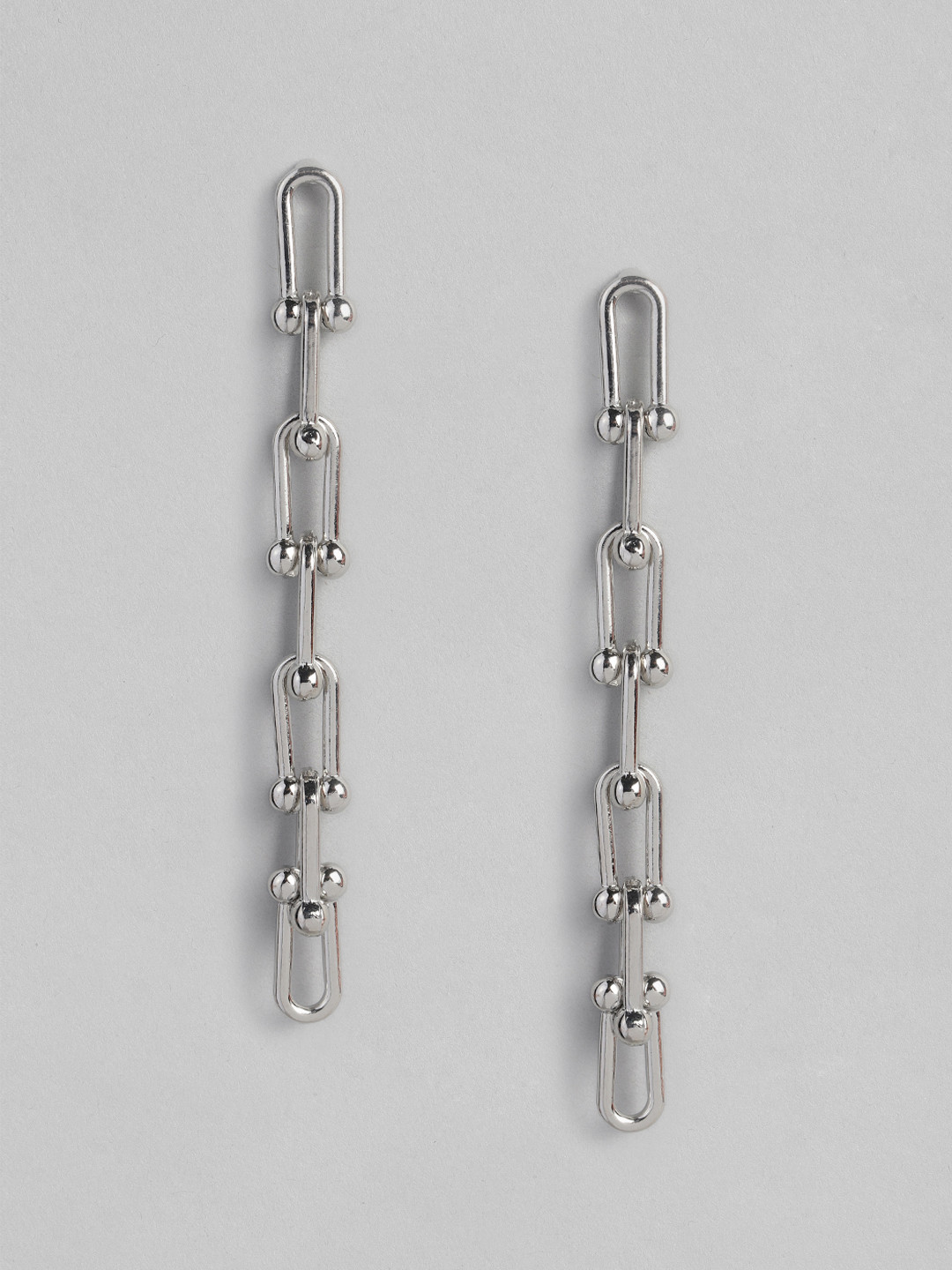 

DressBerry Silver-Plated Contemporary Drop Earrings