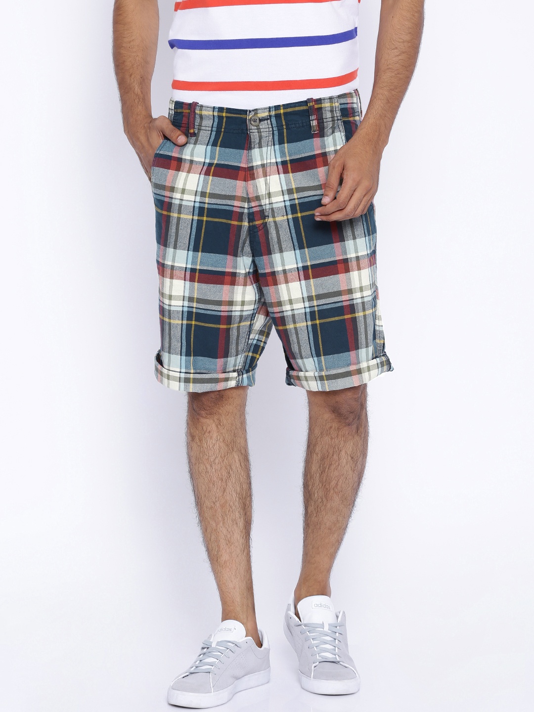 

U.S. Polo Assn. Men Multi-Coloured Checked Shorts