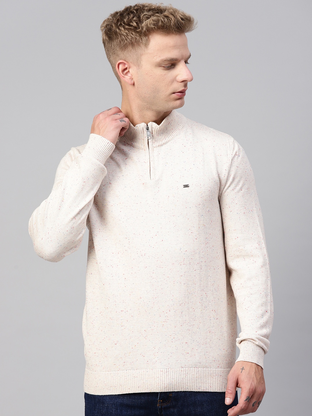 

Blackberrys Men Off-White Speckled Pullover