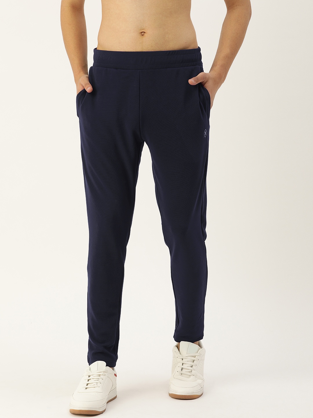 

Flying Machine Men Navy Blue Solid Track Pants