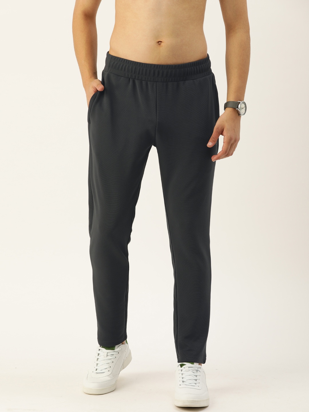 

Flying Machine Men Charcoal Grey Solid Regular Fit Track Pants