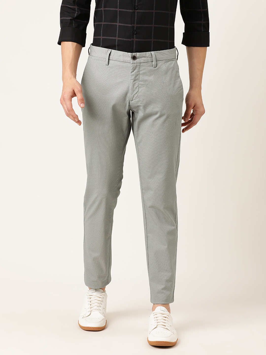 

Flying Machine Men Grey Super Slim Fit Solid Chinos