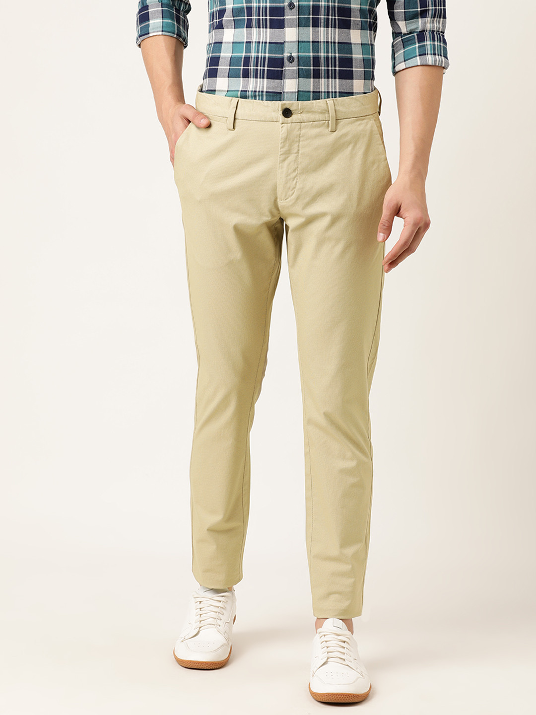

Flying Machine Men Beige Slim Fit Solid Chinos