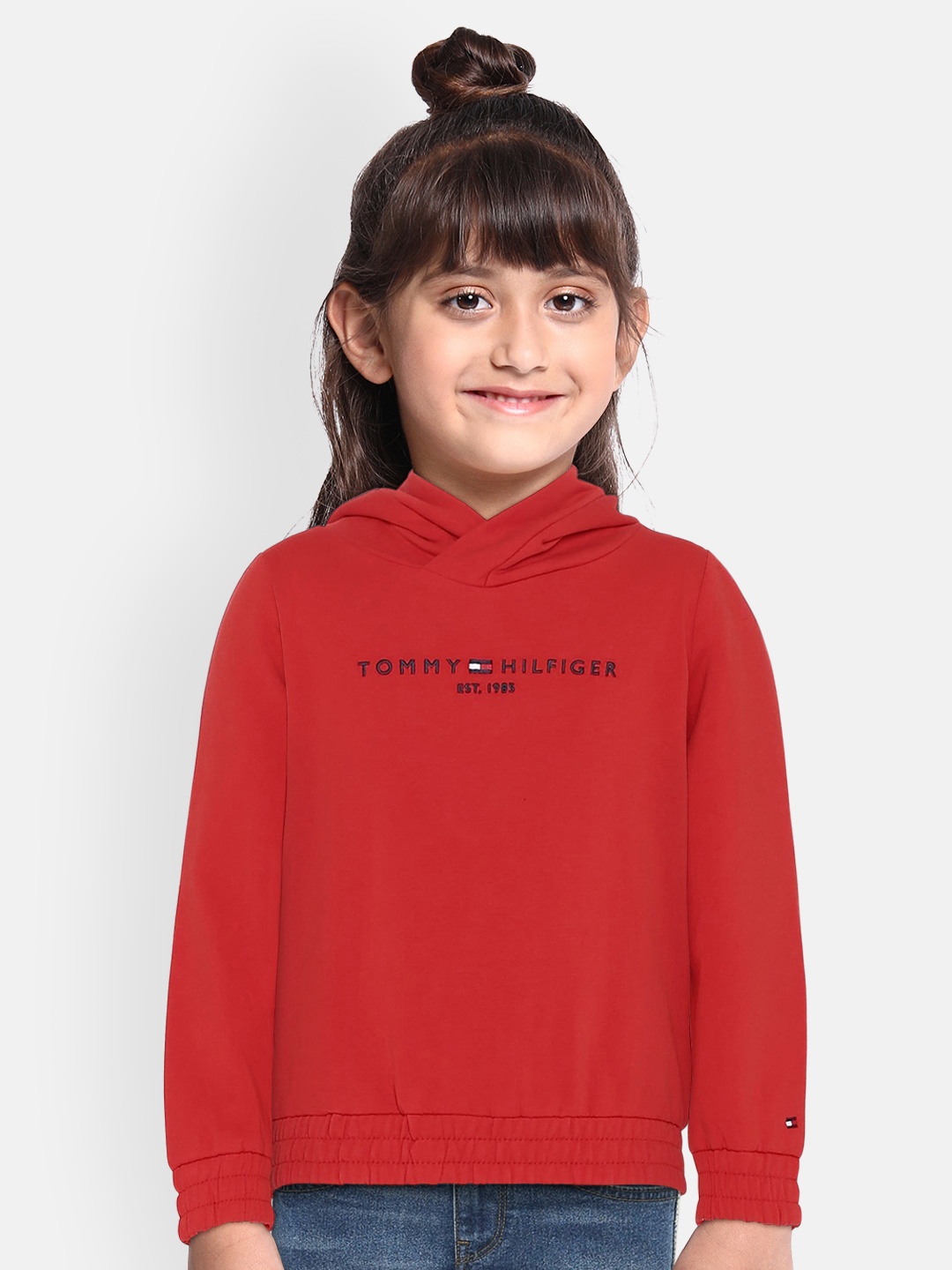 

Tommy Hilfiger Girls Red Printed Sweatshirt