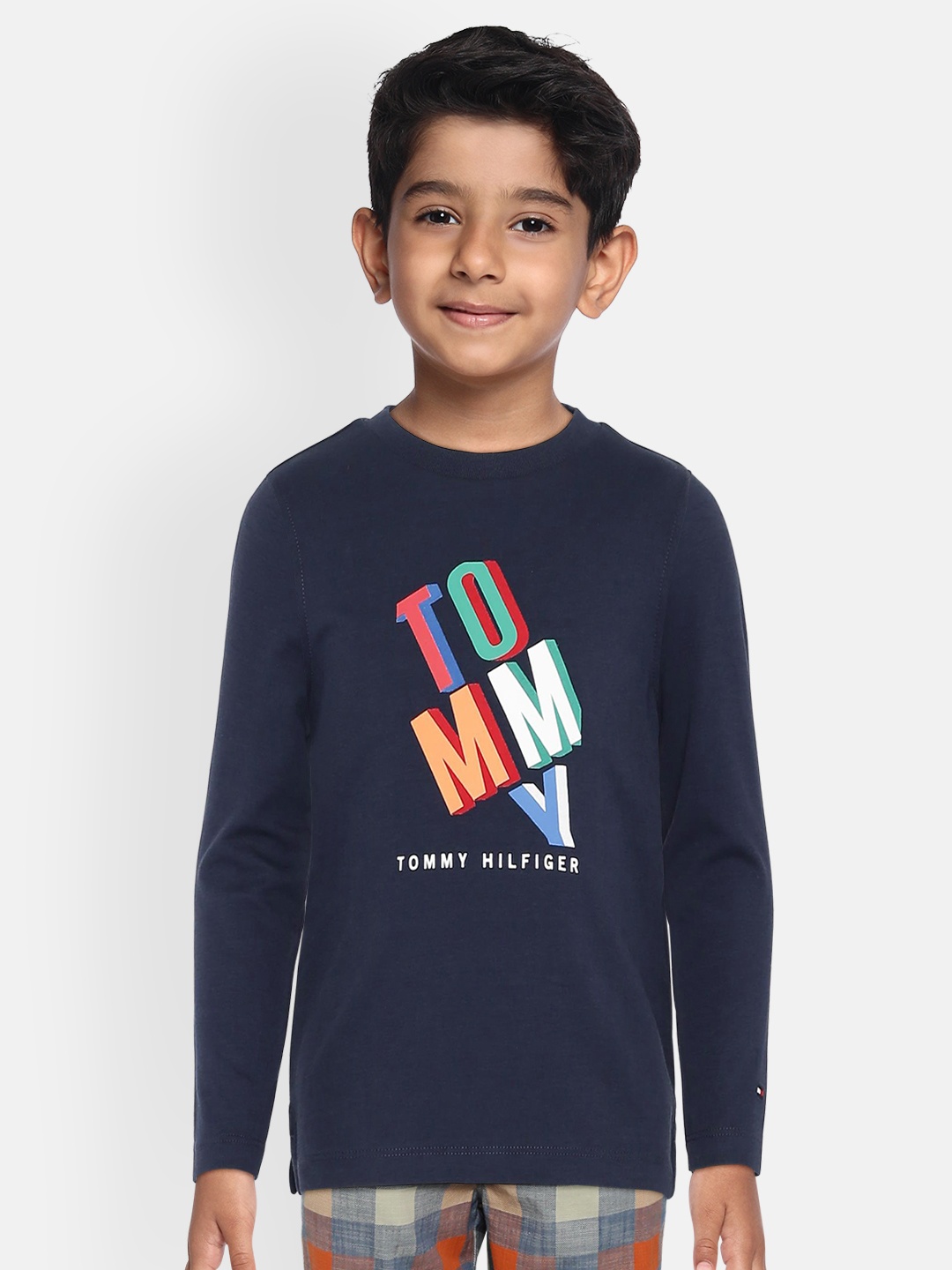 

Tommy Hilfiger Boys Navy Blue Printed Round Neck T-shirt