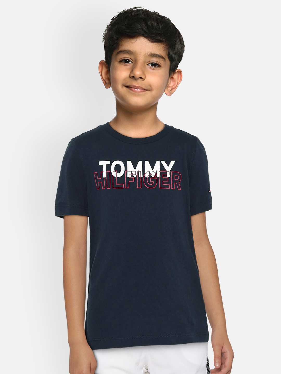 

Tommy Hilfiger Boys Navy Blue Printed Round Neck T-shirt