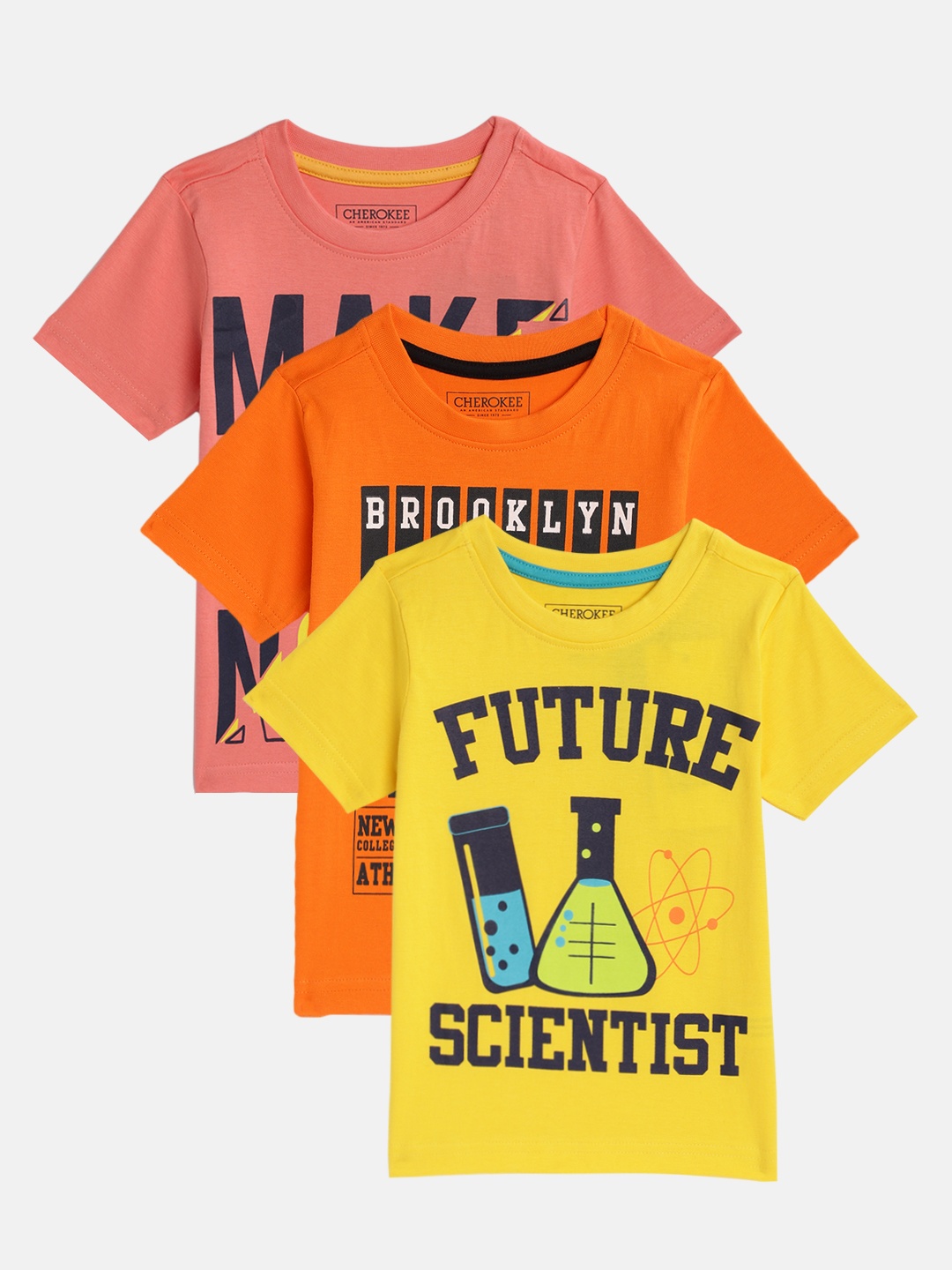 

Cherokee Boys Pack of 3 Round Neck T-shirts, Peach