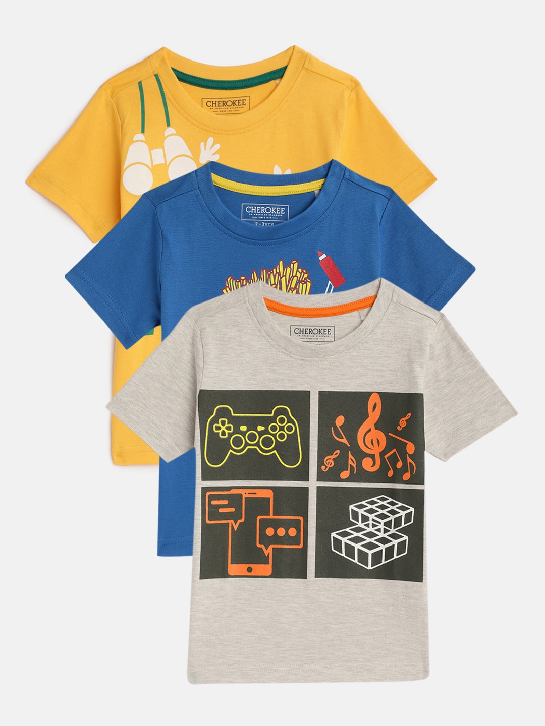 

Cherokee Boys Grey Solid Round Neck T-shirt