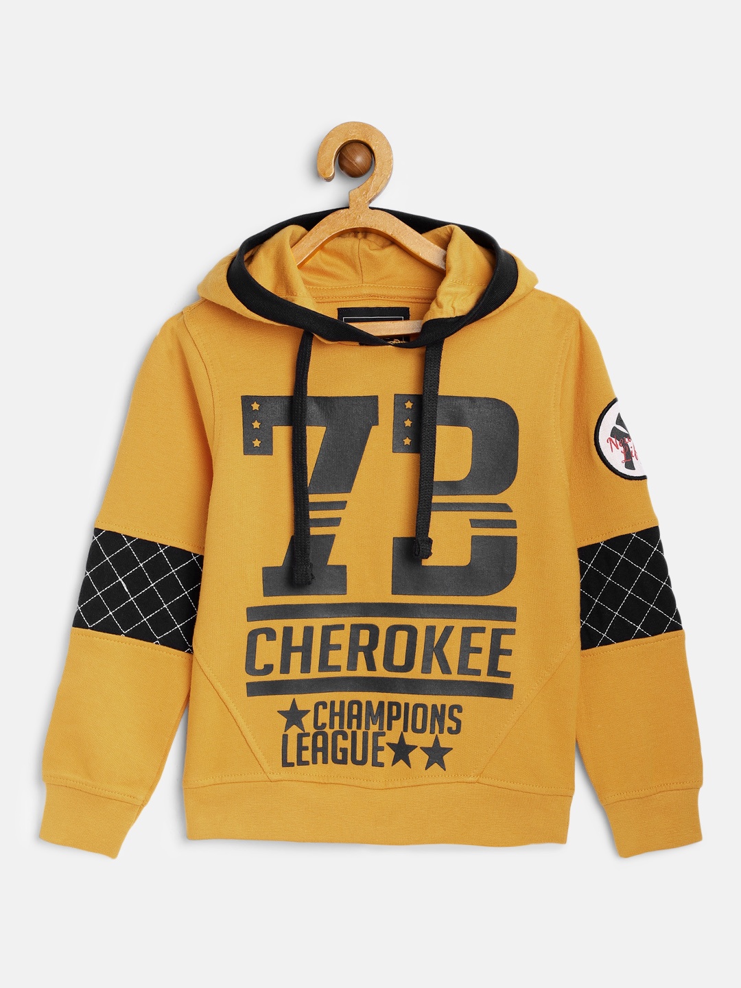 

Cherokee Boys Mustard & Grey Printed Hooded Sweatshirt