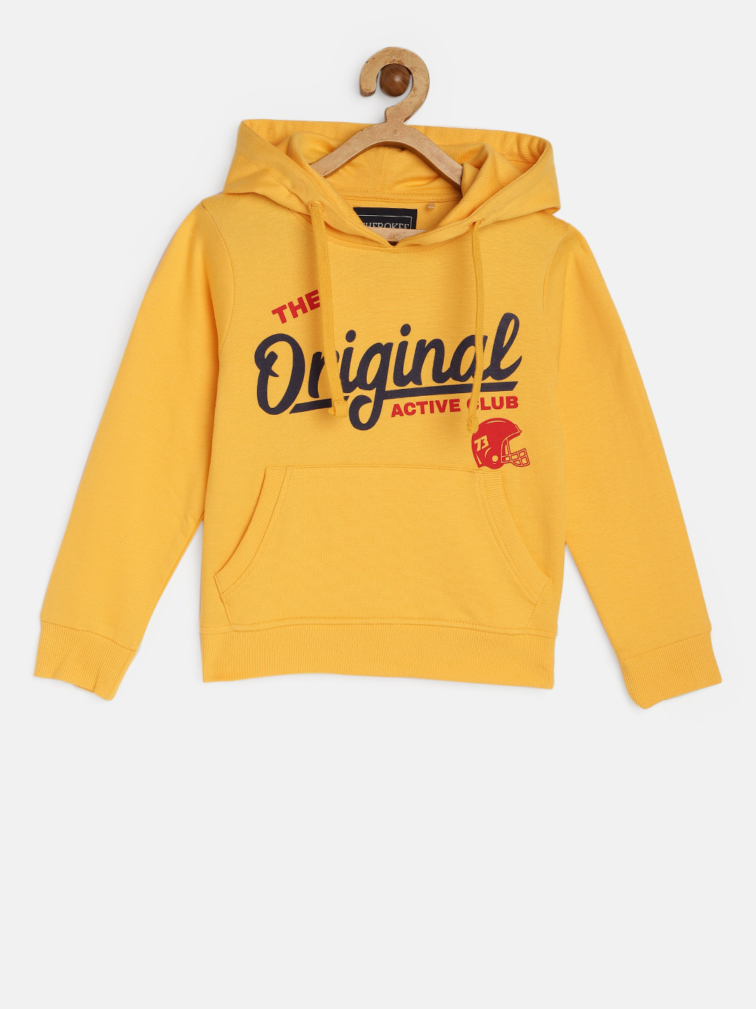 

Cherokee Boys Mustard Yellow Printed Hooded Sweatshirt