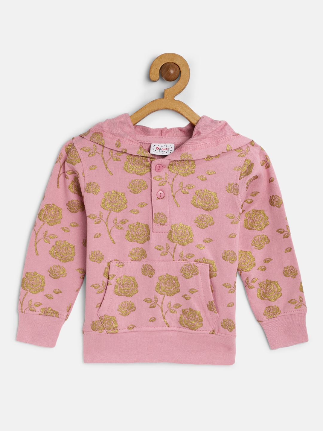 

Donuts Girls Pink Printed Hooded Sweatshirt