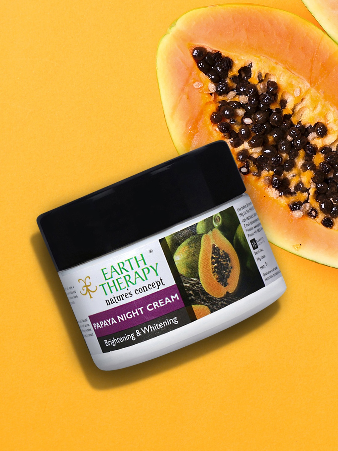 

EARTH THERAPY Whitening & Brightening Papaya Night Cream 50 g, White