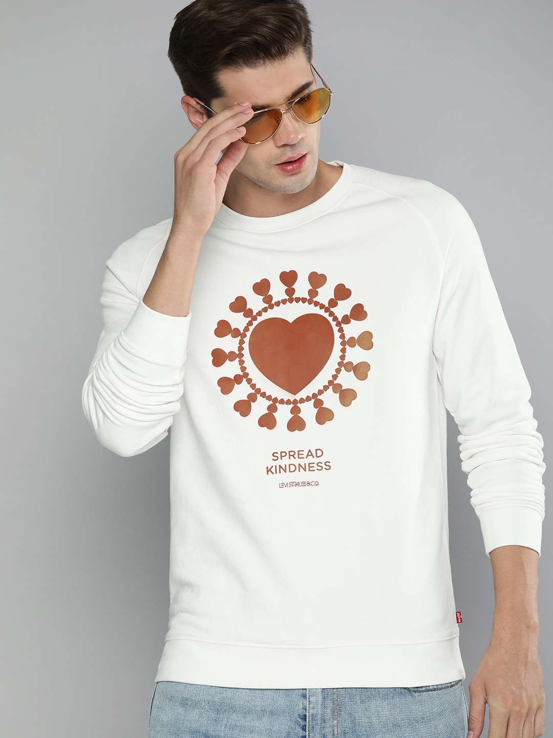 

Levis Men White Printed Sweatshirt