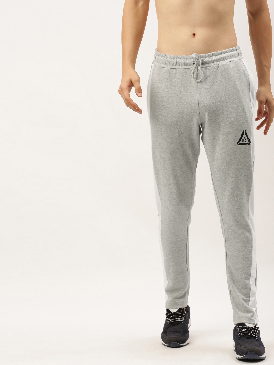 

Flying Machine Men Grey Solid Track Pants