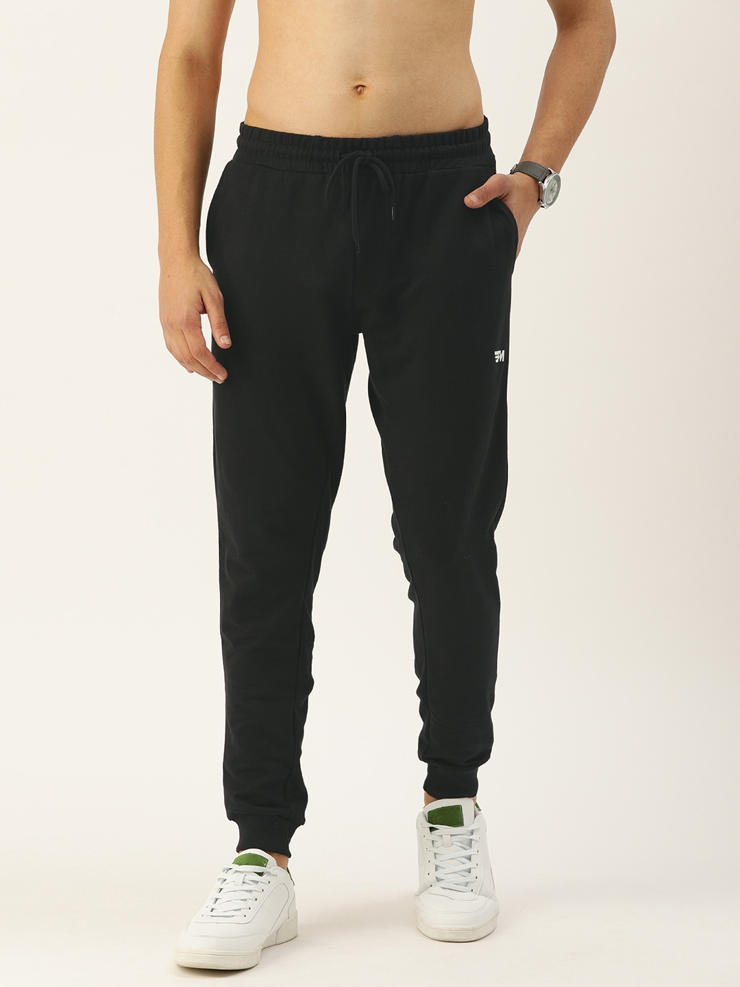 

Flying Machine Men Black Solid Regular Fit Joggers