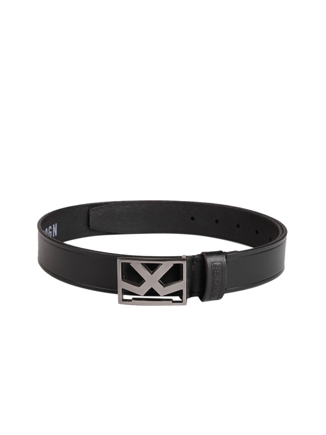 

WROGN Men Black Solid Leather Belt