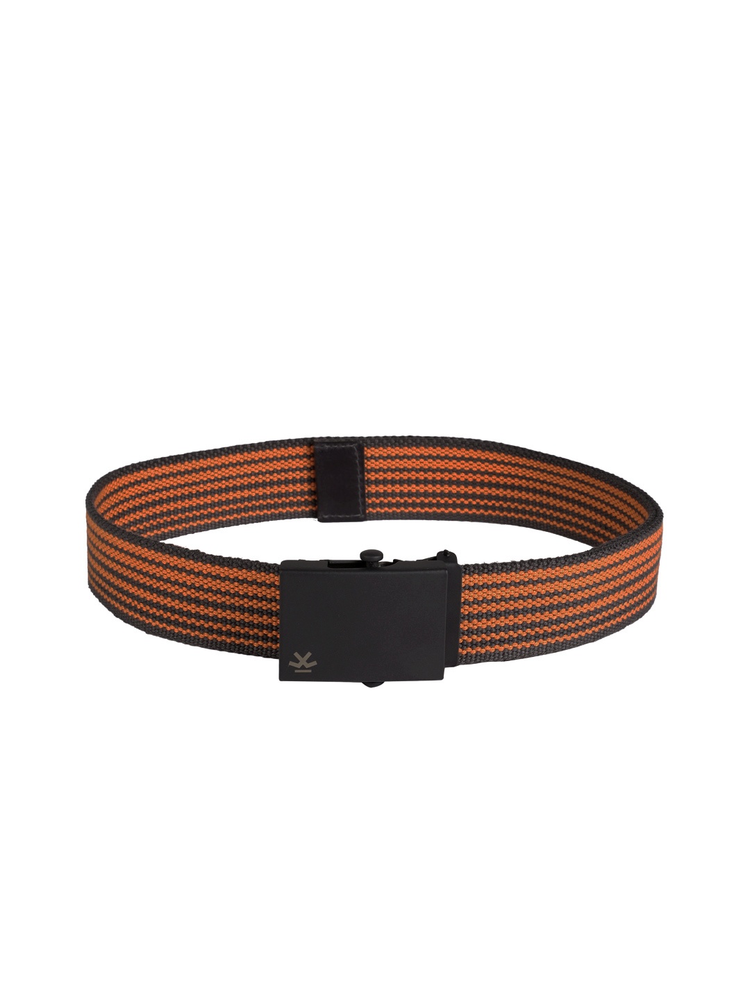 

WROGN Men Orange & Grey Striped Belt