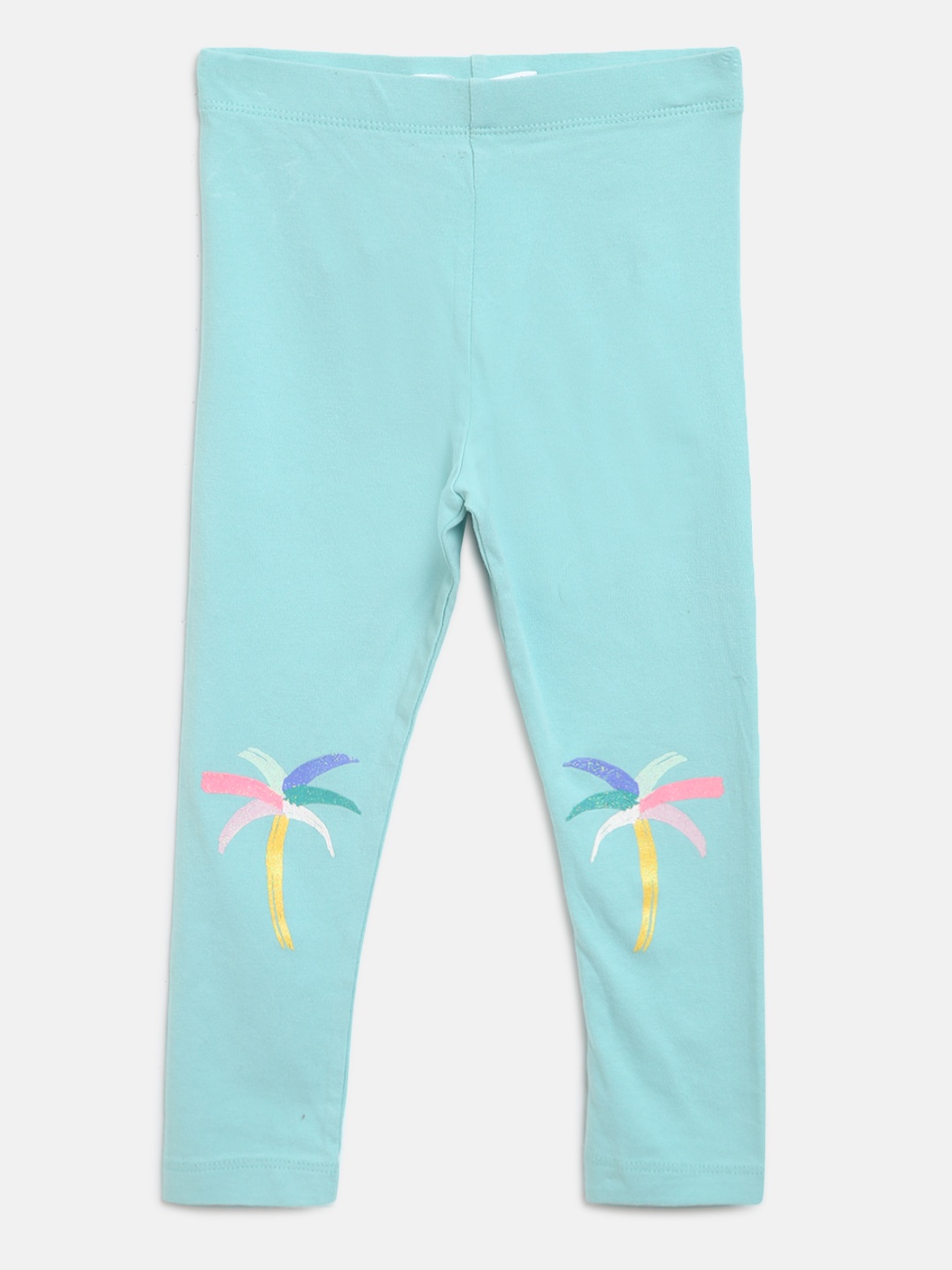 

Marks & Spencer Girls Blue Palm Tree Print Detail Ankle-Length Leggings