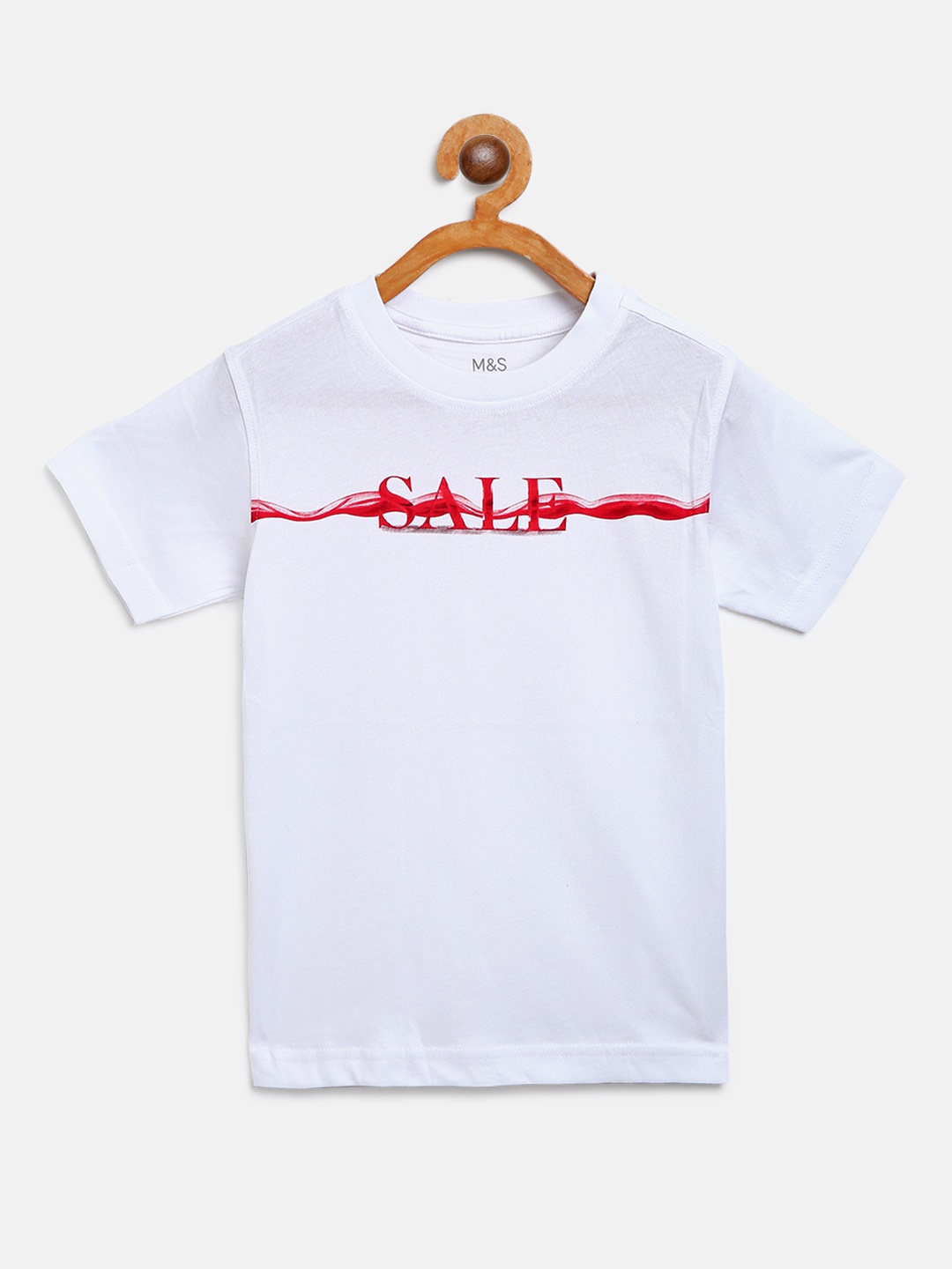 

Marks & Spencer Boys White Printed Round Neck T-shirt