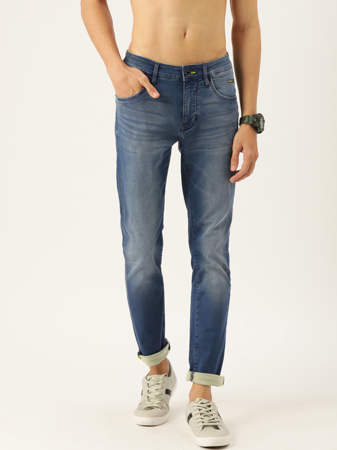

Flying Machine Men Blue Slim Fit Mid-Rise Clean Look Stretchable Jeans